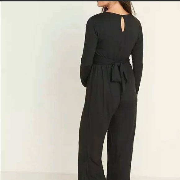 Grey Maternity Twist-Front Tie-Waist Jumpsuit - Picture 2 of 5